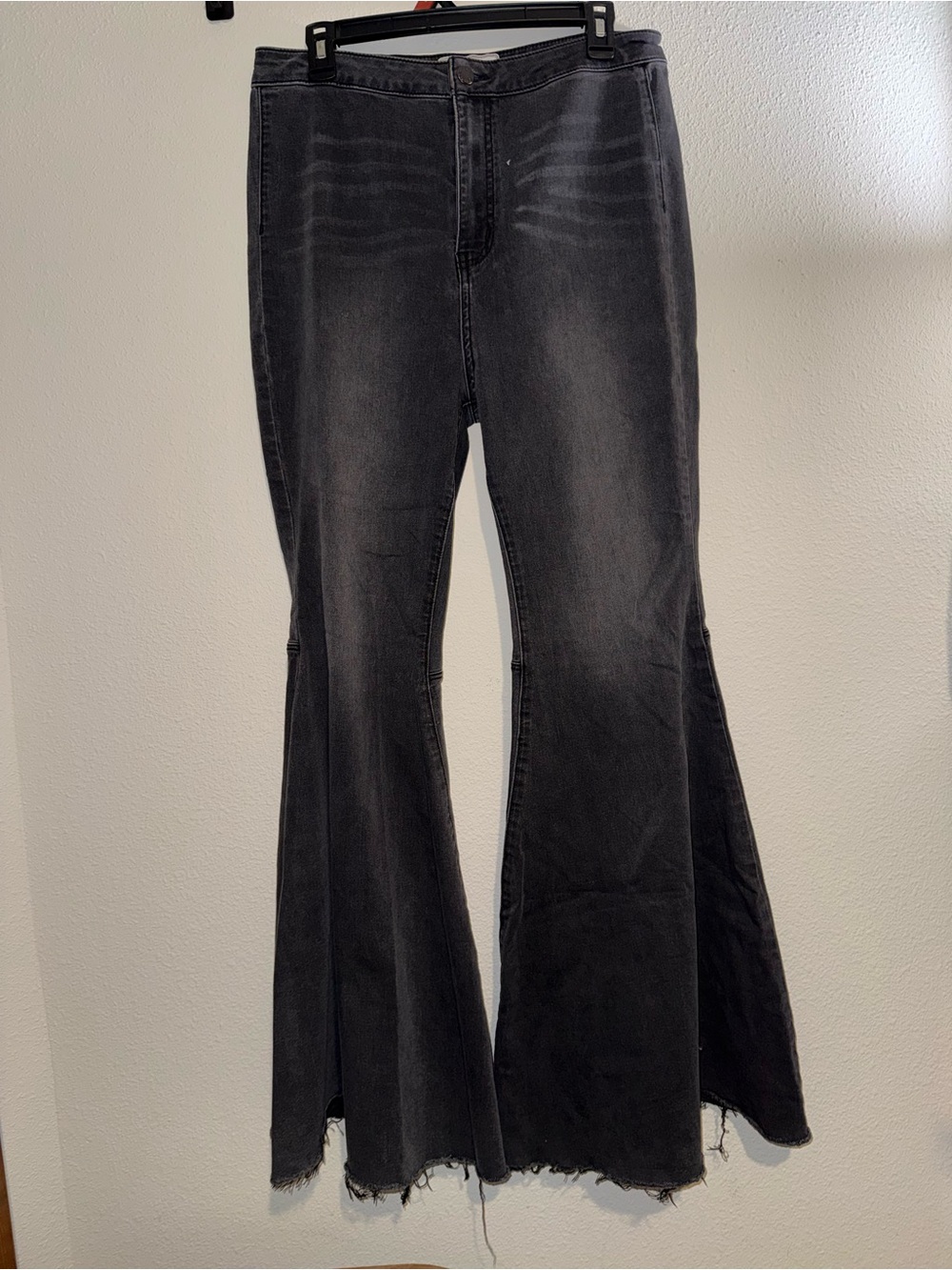 Free People Washed Black High-Rise Flare Jeans